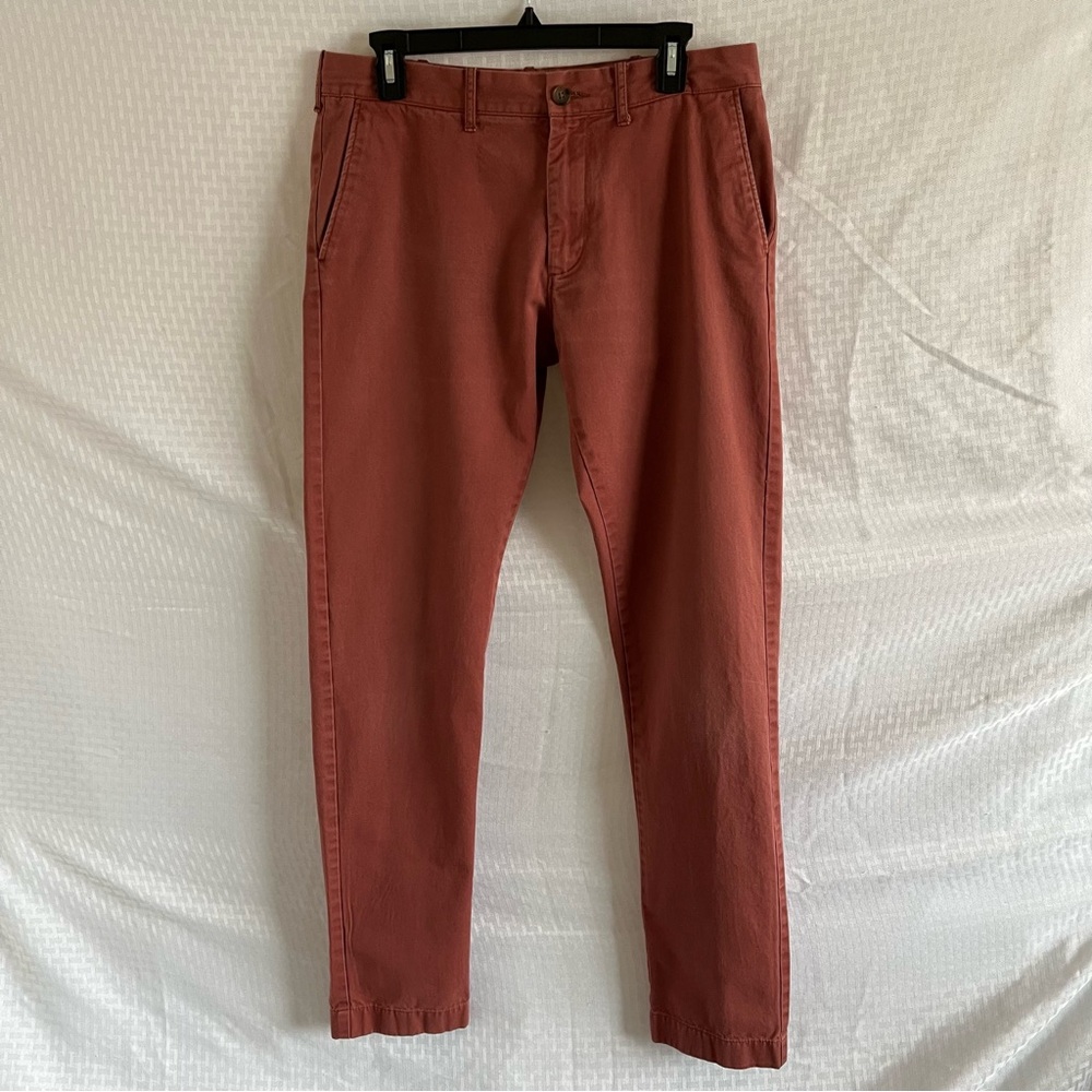 J. Crew Factory DRIGGS Slim Fit Chino Flat Front Clay Red Pants Size 32 x 34
